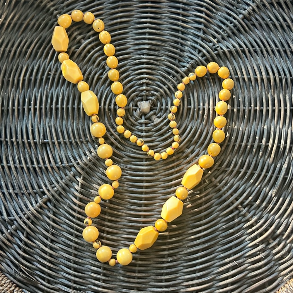 Noonday retired long mustard color beads